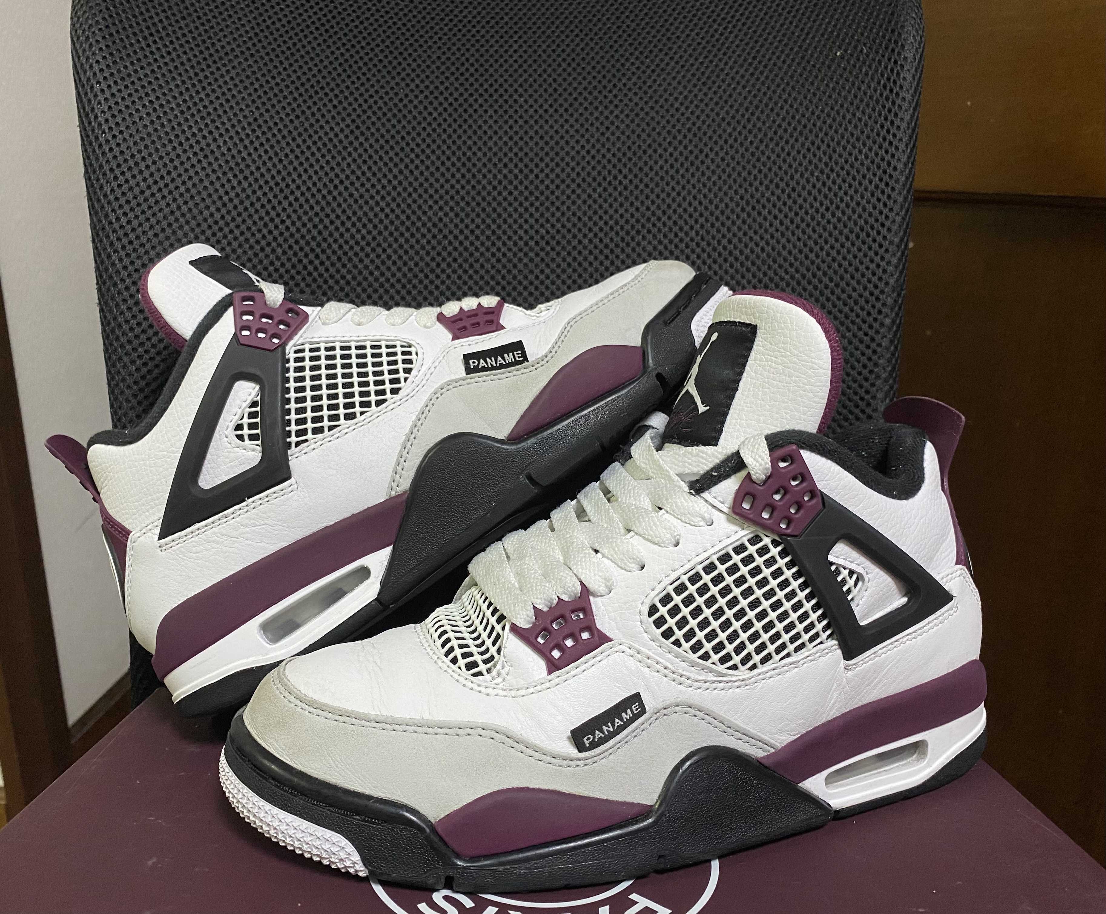 Paris Saint Germain ×Nike Air Jordan 4 Retro "White/Bordeaux/Neutral Gray"