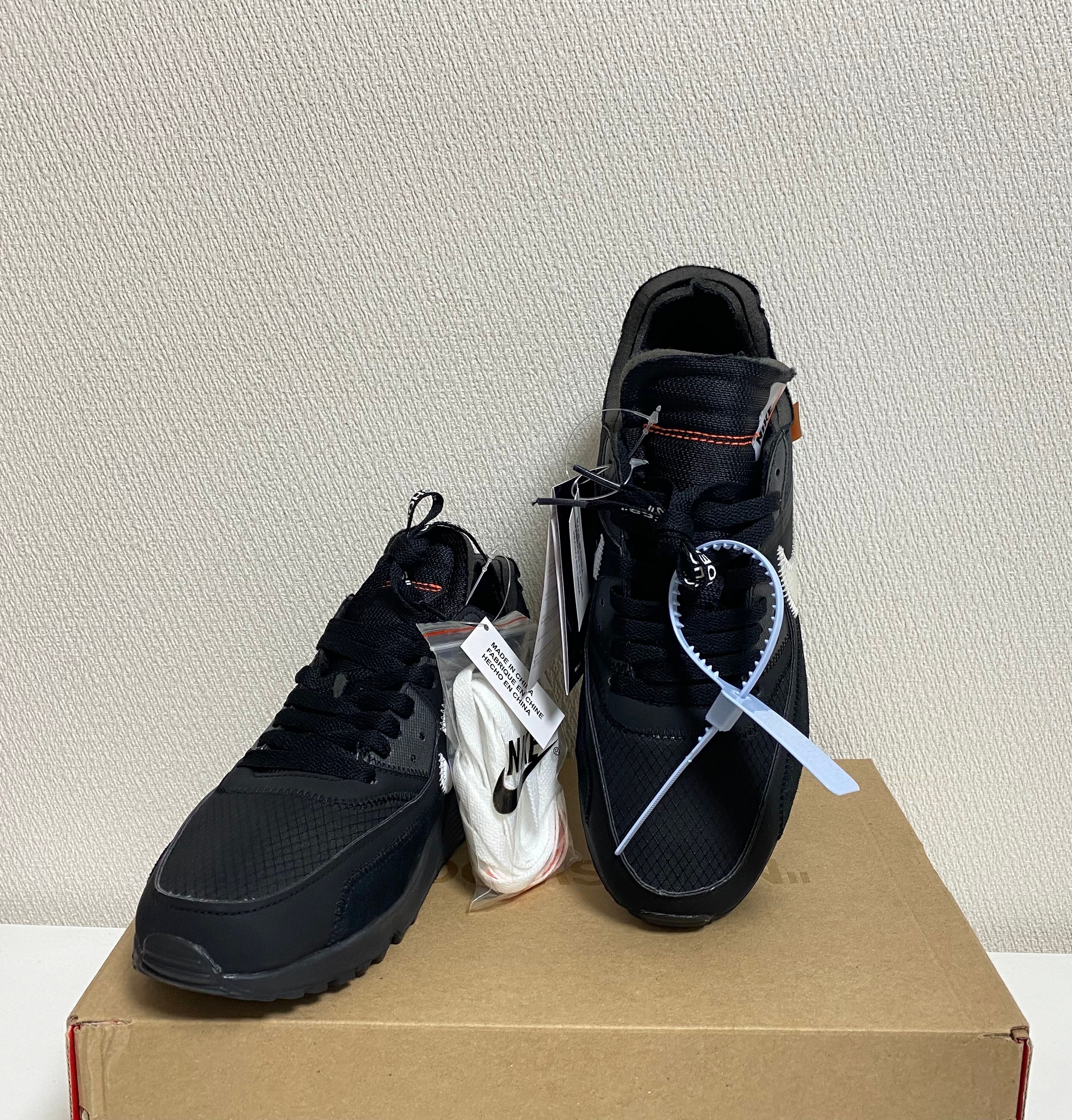 Off-White × Nike Air Max 90 "Black/Black-Cone-White"