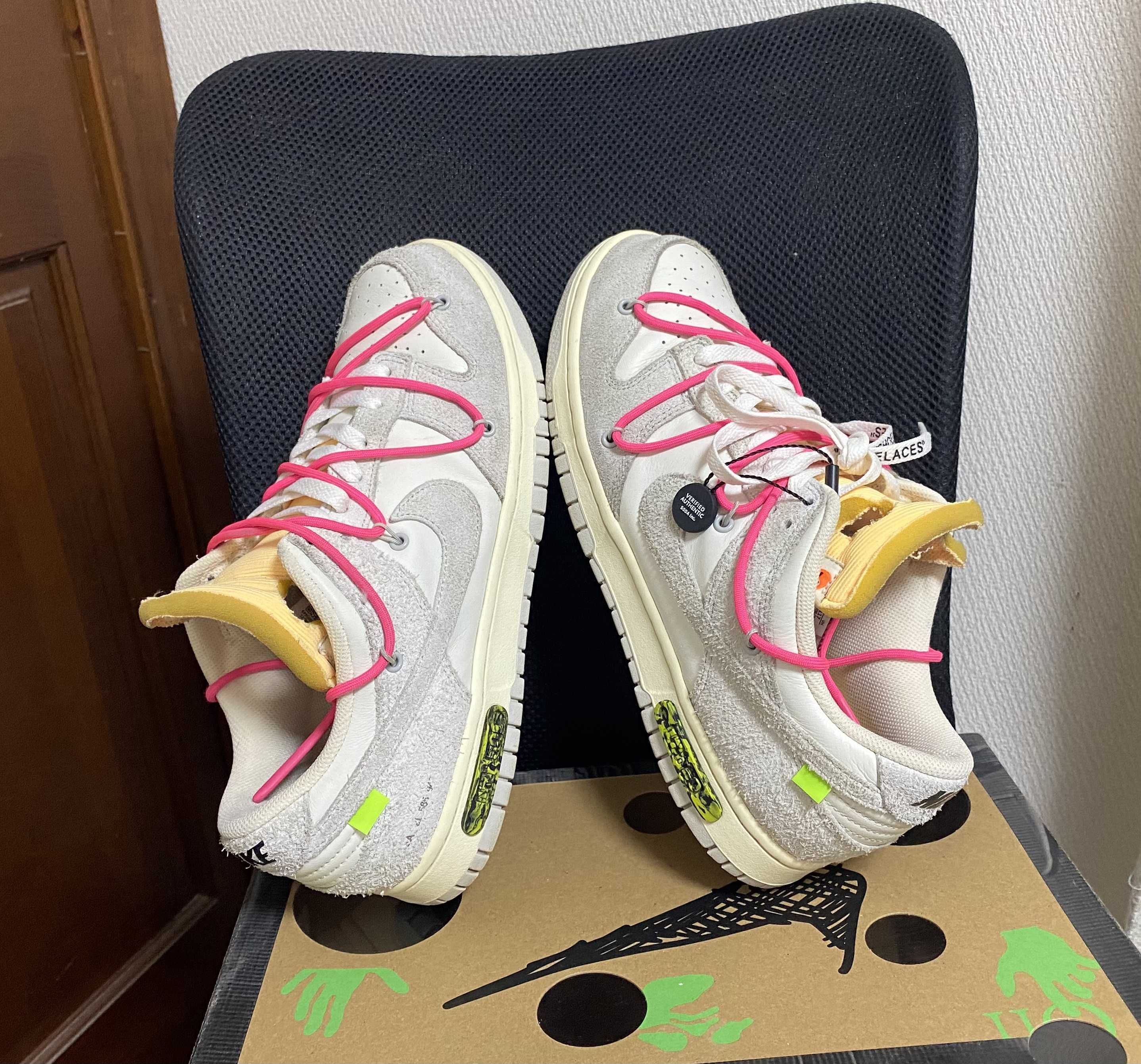 Off-White × Nike Dunk Low "Sail/Neutral Gray/Hyper Pink"