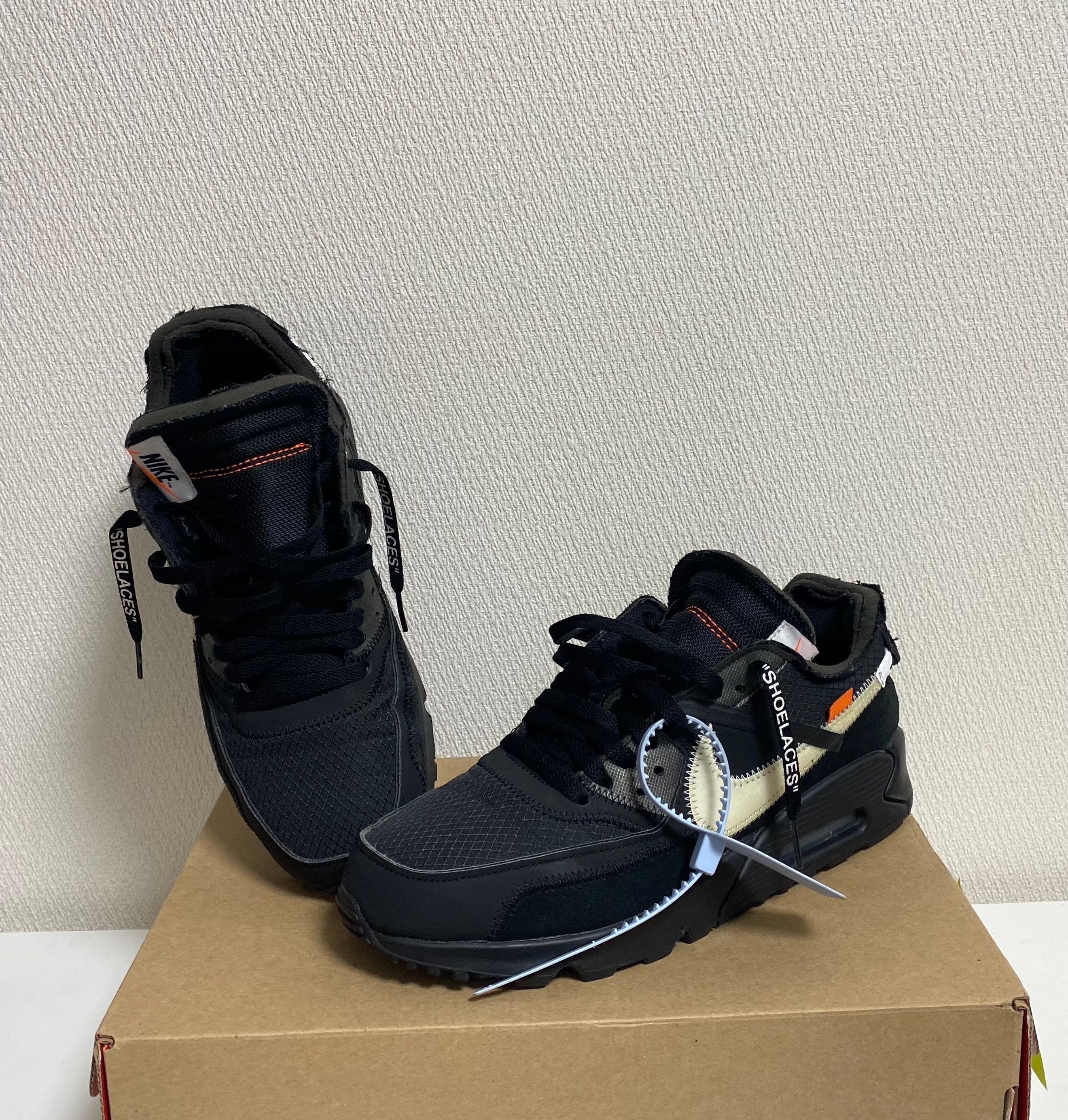 Off-White × Nike Air Max 90 "Black/Black-Cone-White"