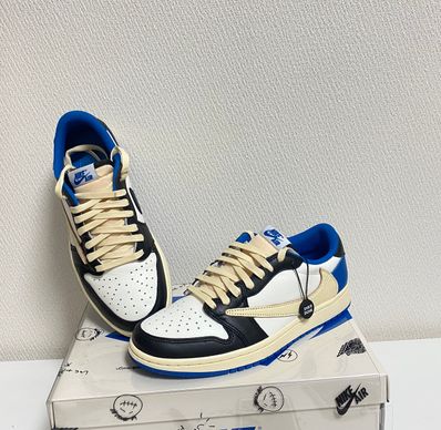 Travis Scott × fragment design × Nike Air Jordan 1 Low OG SP "Military Blue"