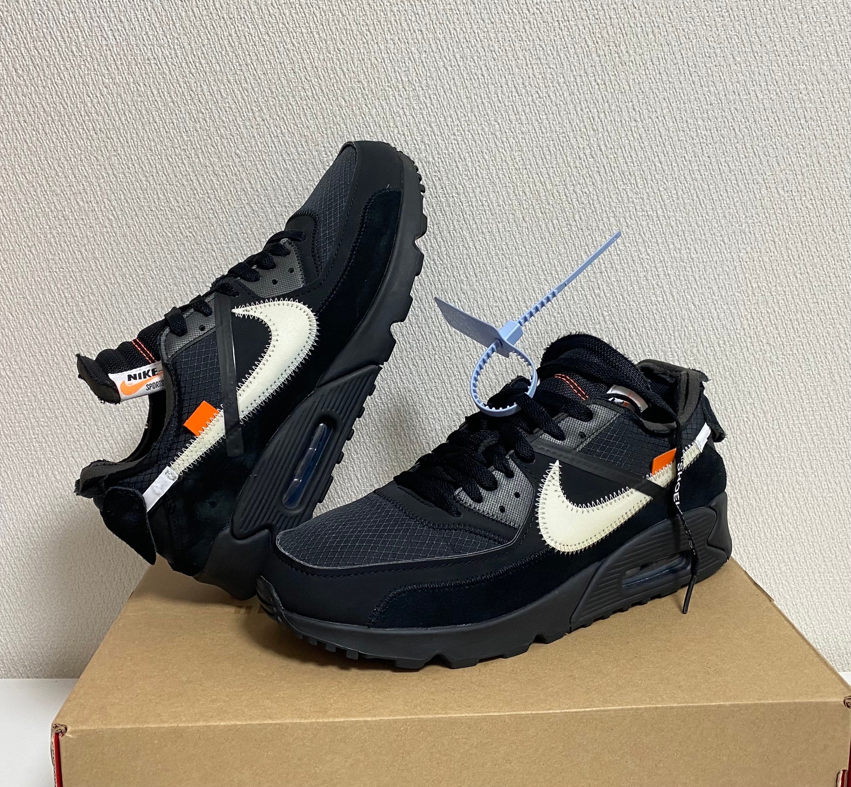 Off-White × Nike Air Max 90 "Black/Black-Cone-White"