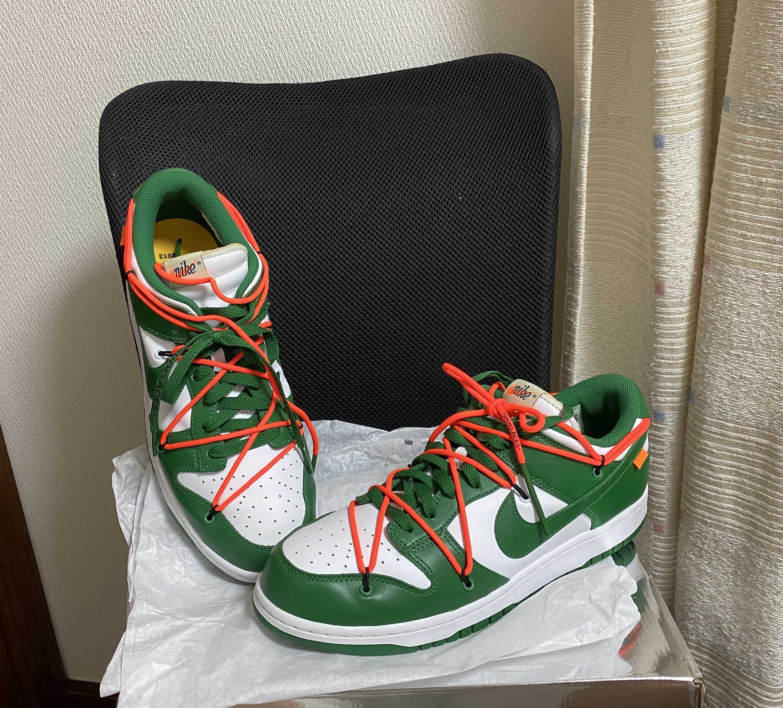 Off-White × Nike Dunk Low "White/Pine Green"