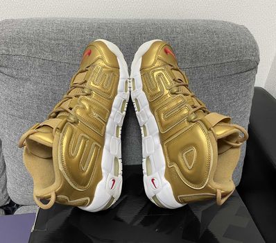 Supreme × Nike Air More Uptempo "Metallic Gold"