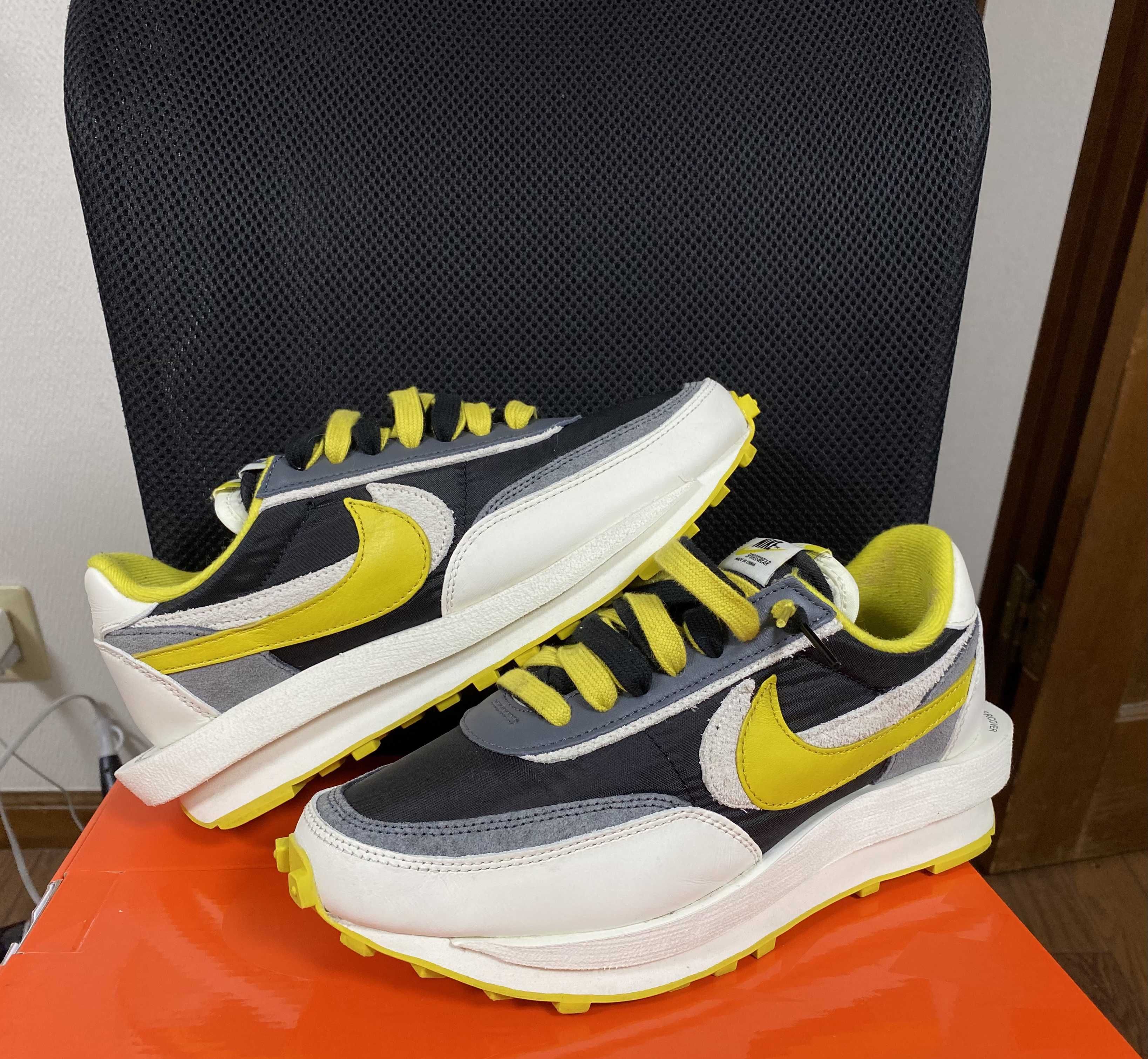 UNDERCOVER × sacai × Nike LD Waffle "Black/Sail-Dark Grey-Bright Citron"