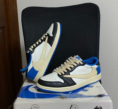 Travis Scott × fragment design × Nike Air Jordan 1 Low OG SP "Military Blue"