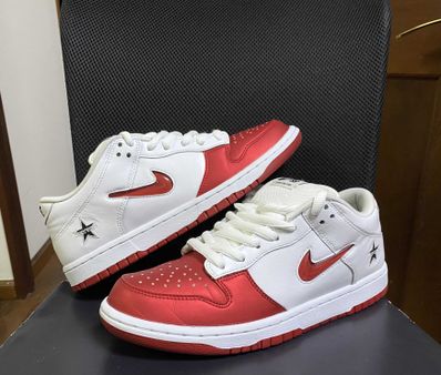 Supreme × Nike Dunk Low "Varsity Red/White"