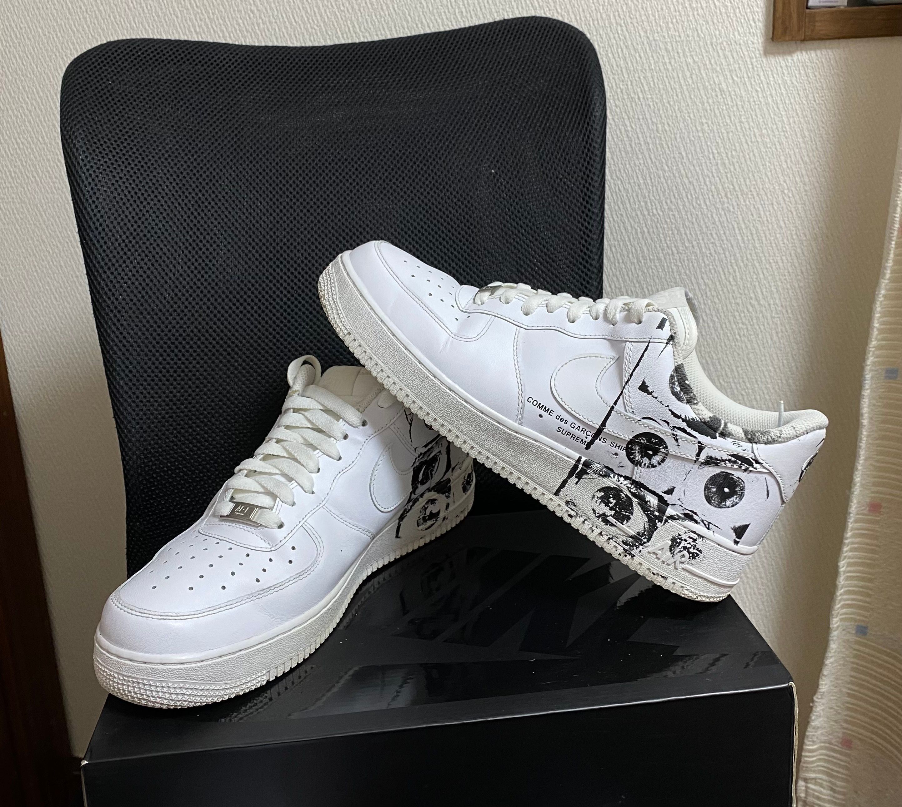 Supreme × COMME des GARCONS SHIRT × Nike Air Force 1 Low "White"