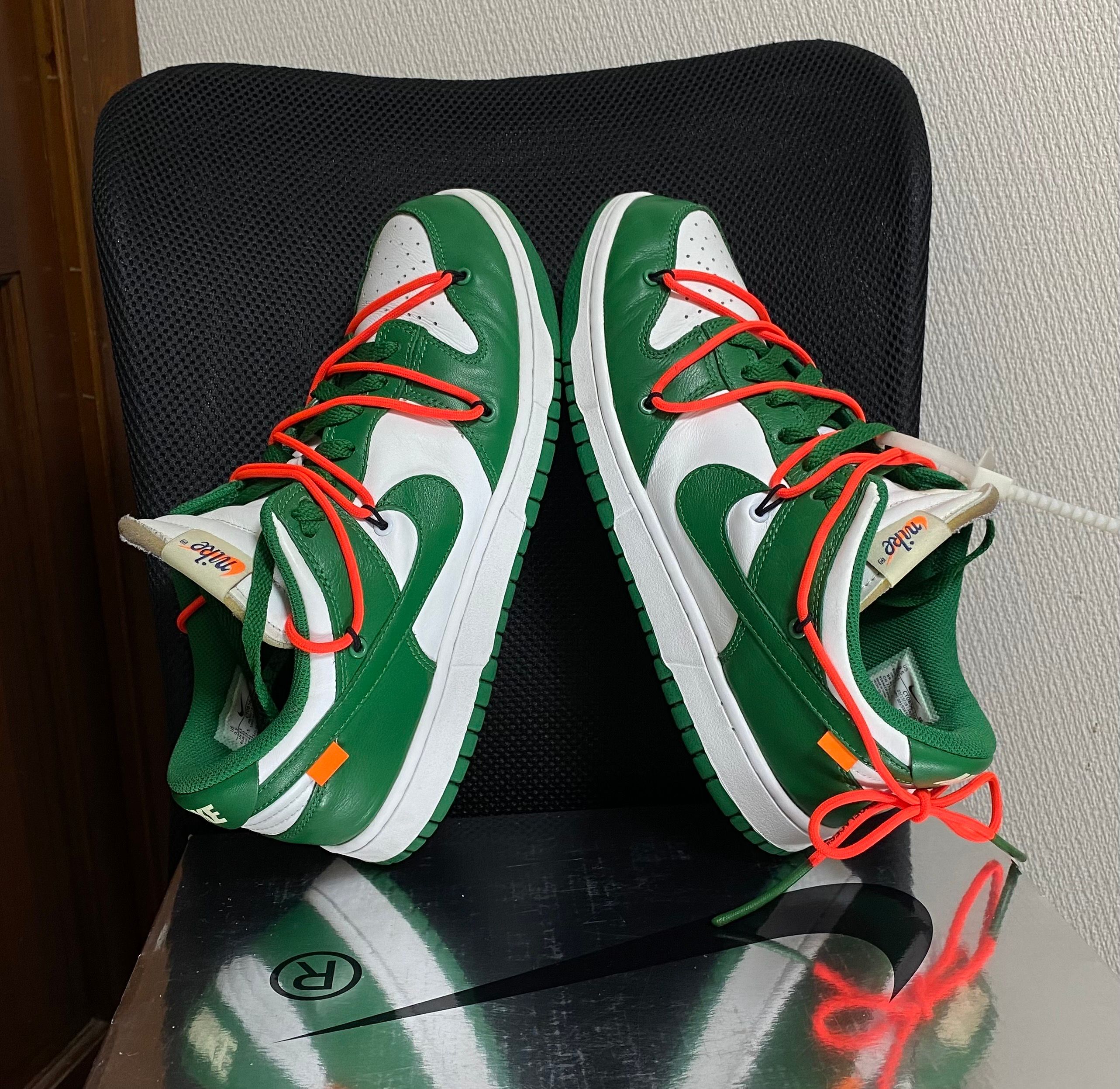 Off-White × Nike Dunk Low "White/Pine Green"