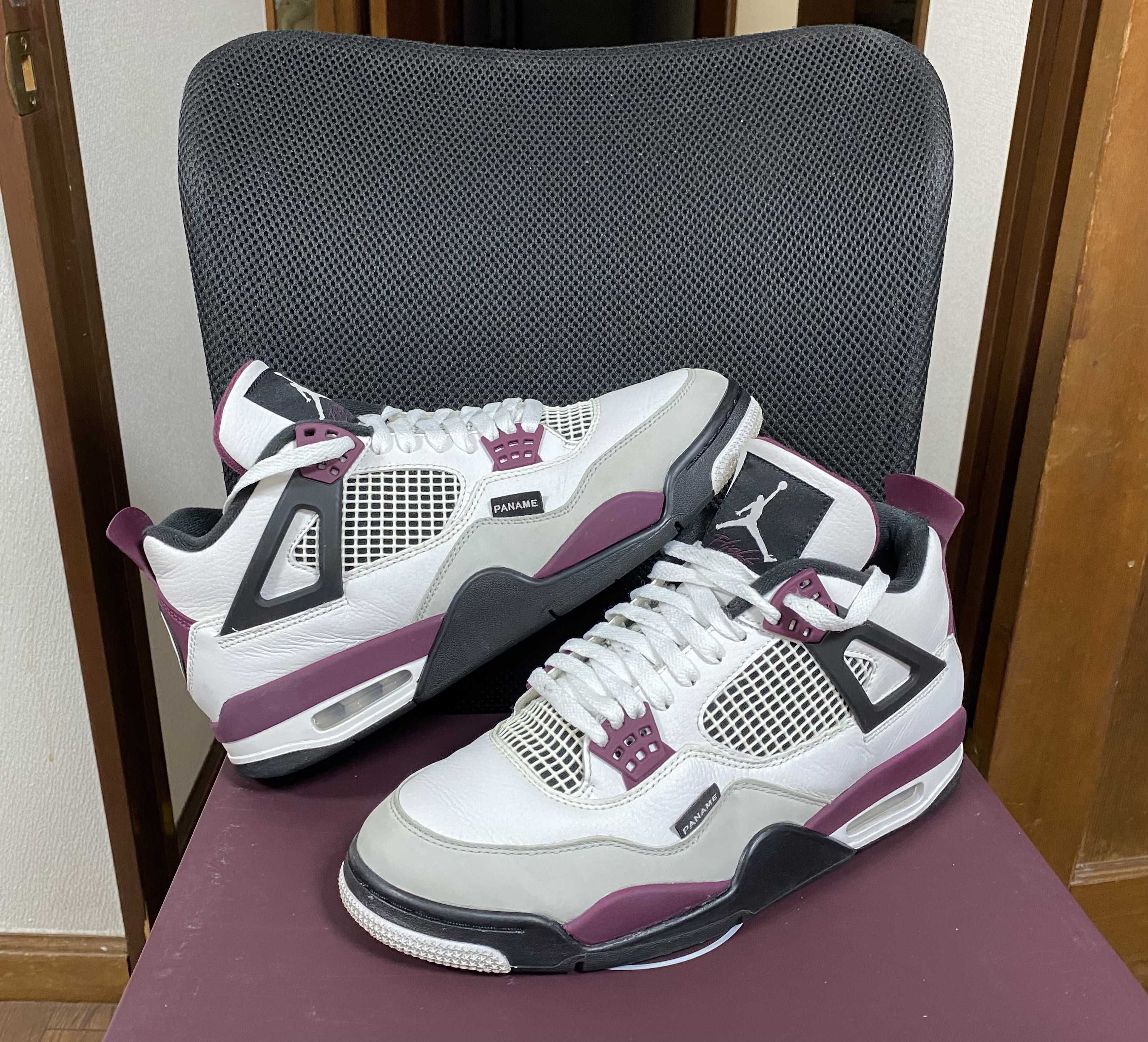 Paris Saint Germain ×Nike Air Jordan 4 Retro "White/Bordeaux/Neutral Gray"
