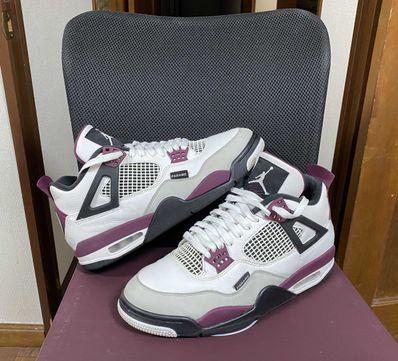 Paris Saint Germain ×Nike Air Jordan 4 Retro "White/Bordeaux/Neutral Gray"