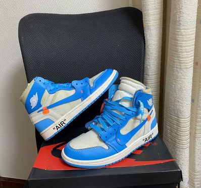 Off-White × Nike Air Jordan 1 High UNC "White/Dark Powder Blue"