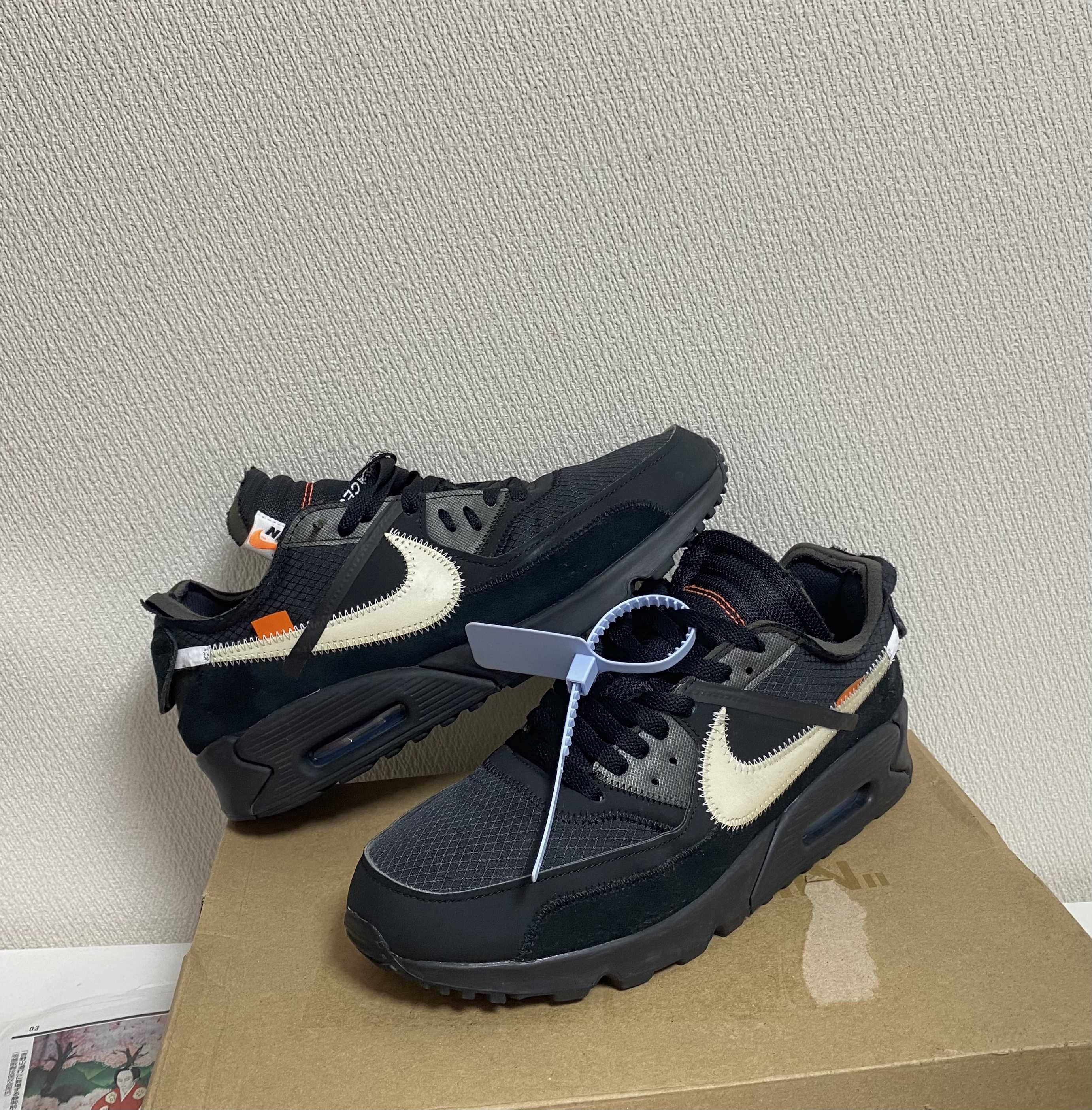 Off-White × Nike Air Max 90 "Black/Black-Cone-White"