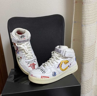 Supreme × NBA × Nike Air Force 1 Mid '07 "White"