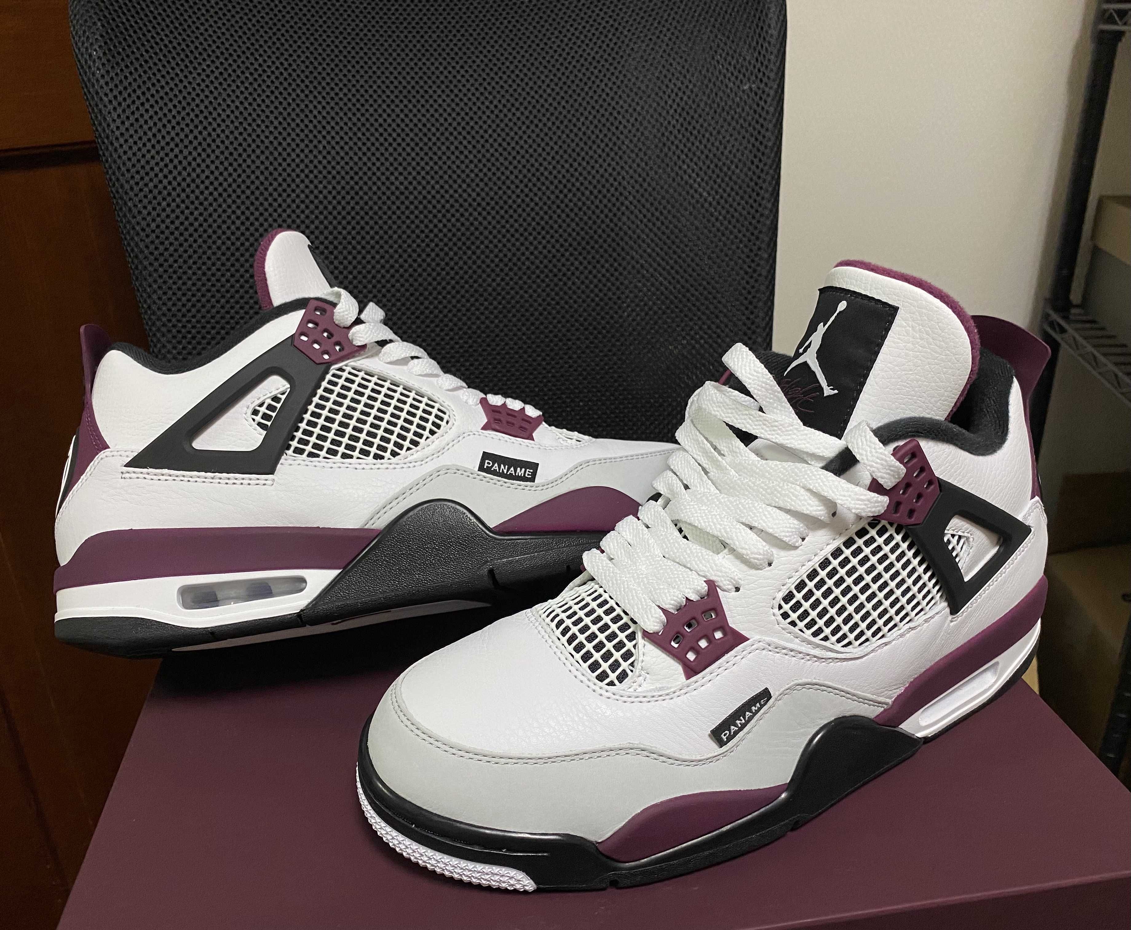 Paris Saint Germain ×Nike Air Jordan 4 Retro "White/Bordeaux/Neutral Gray"