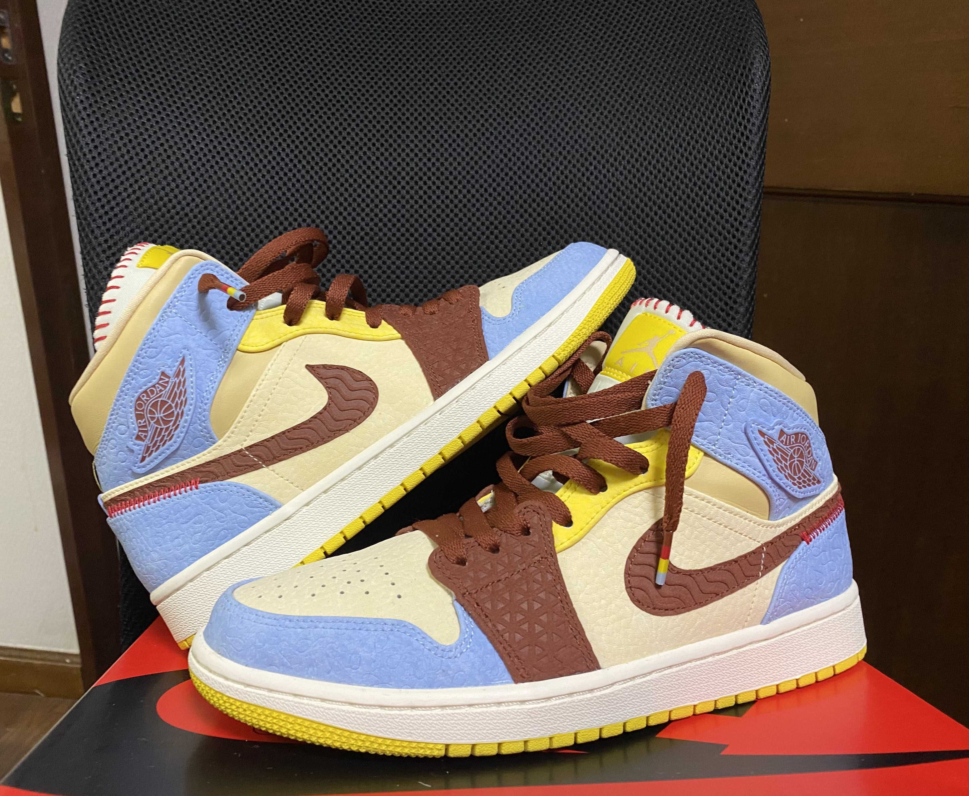 MAISON CHATEAU ROUGE × NIKE AIR JORDAN 1 MID SE "WHITE/LIGHT BLUE"