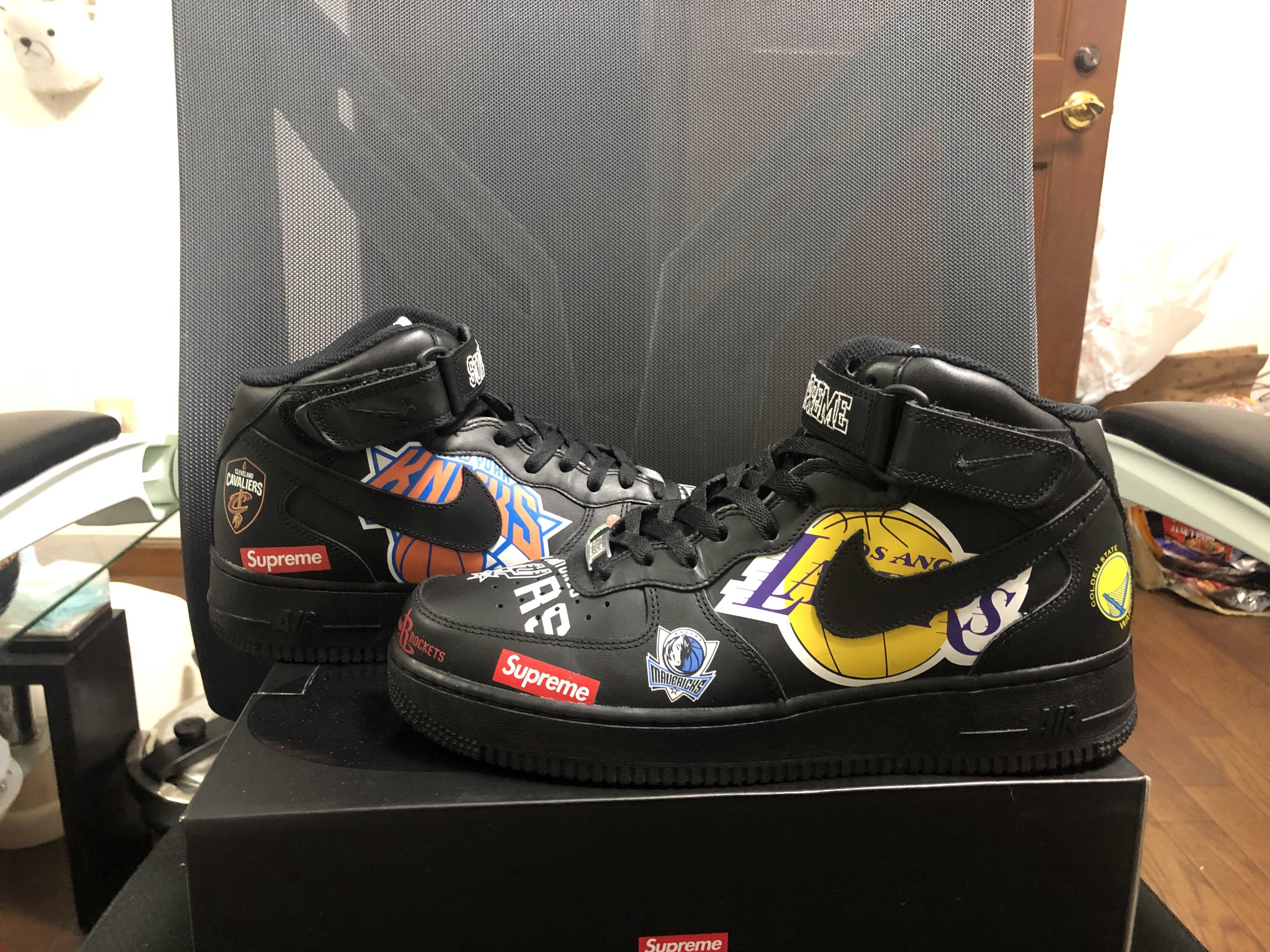 nike air force 1 mid supreme nba black