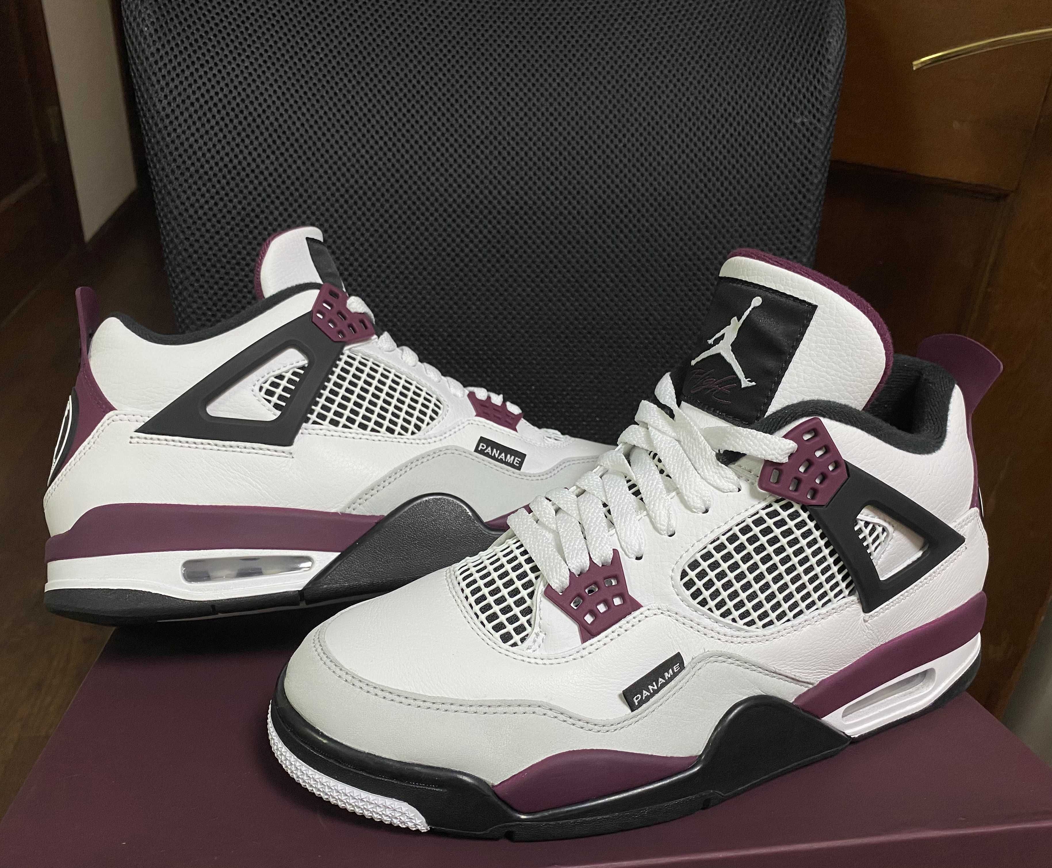 Paris Saint Germain ×Nike Air Jordan 4 Retro "White/Bordeaux/Neutral Gray"