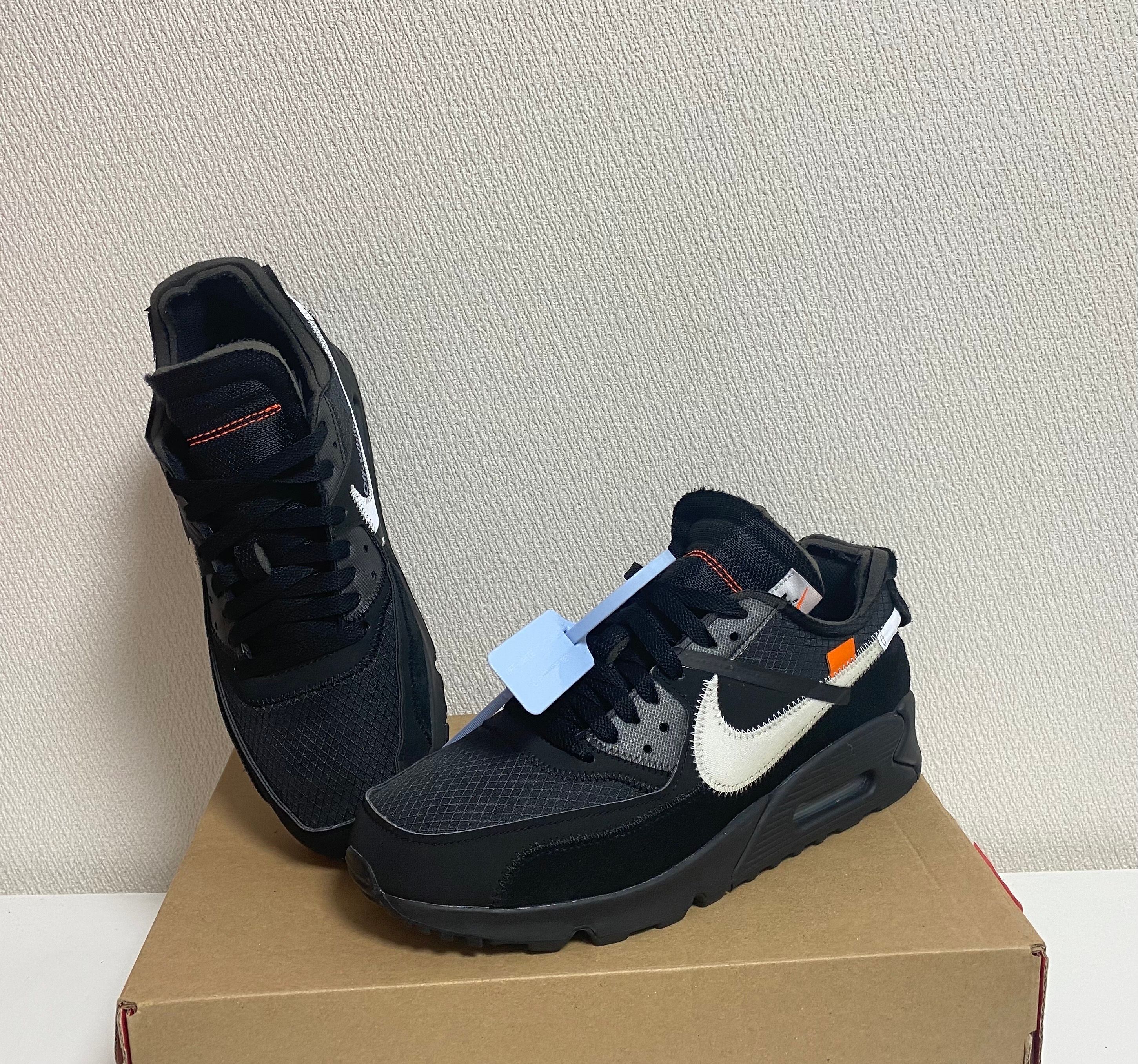 Off-White × Nike Air Max 90 "Black/Black-Cone-White"