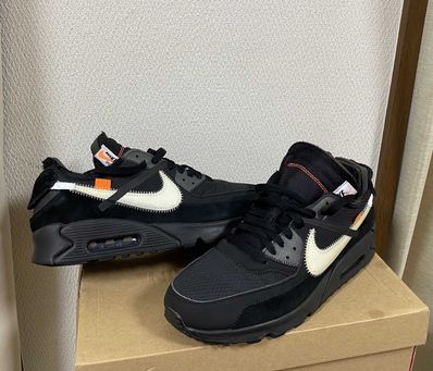 Off-White × Nike Air Max 90 "Black/Black-Cone-White"