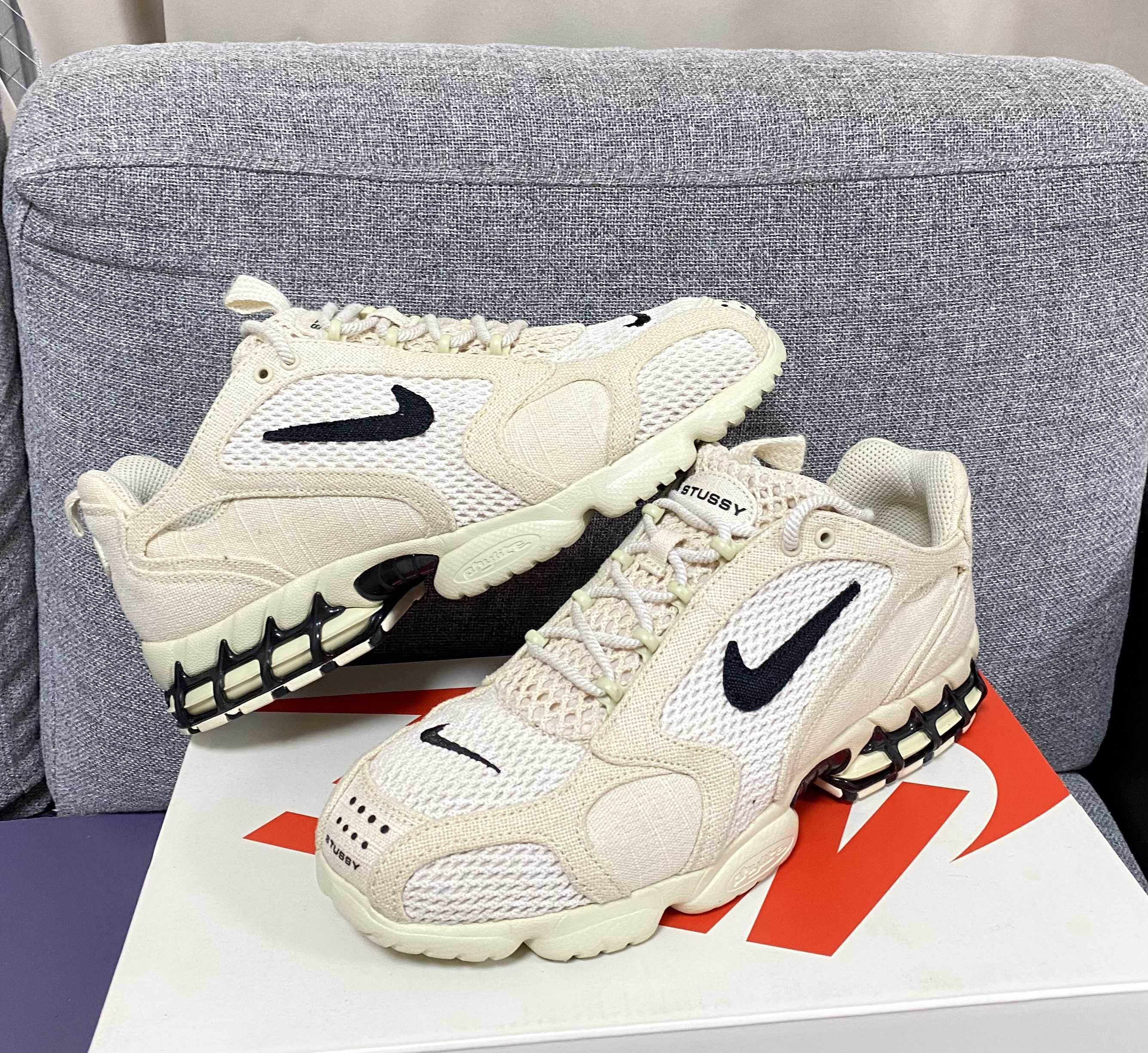 Stussy × Nike Air Zoom Spiridon CG 2 "Fossil/Black"