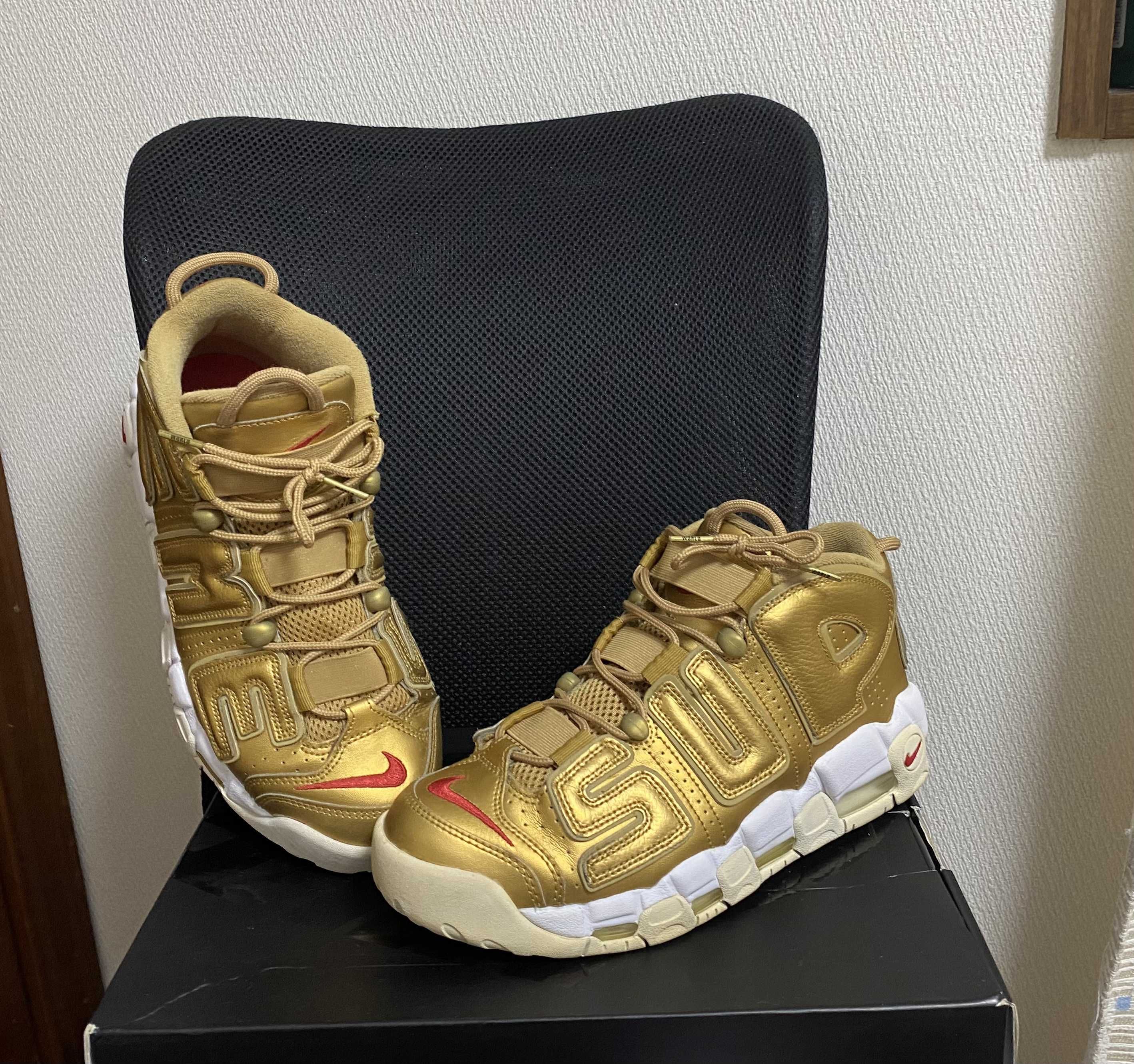 Supreme × Nike Air More Uptempo "Metallic Gold"