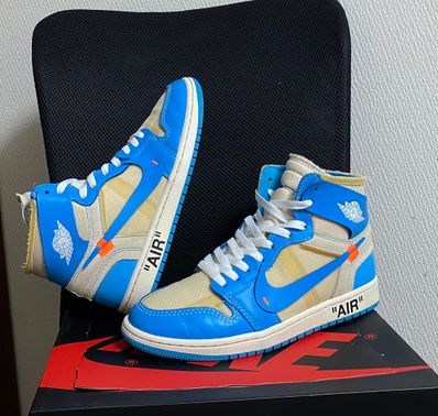 Off-White × Nike Air Jordan 1 High UNC "White/Dark Powder Blue"