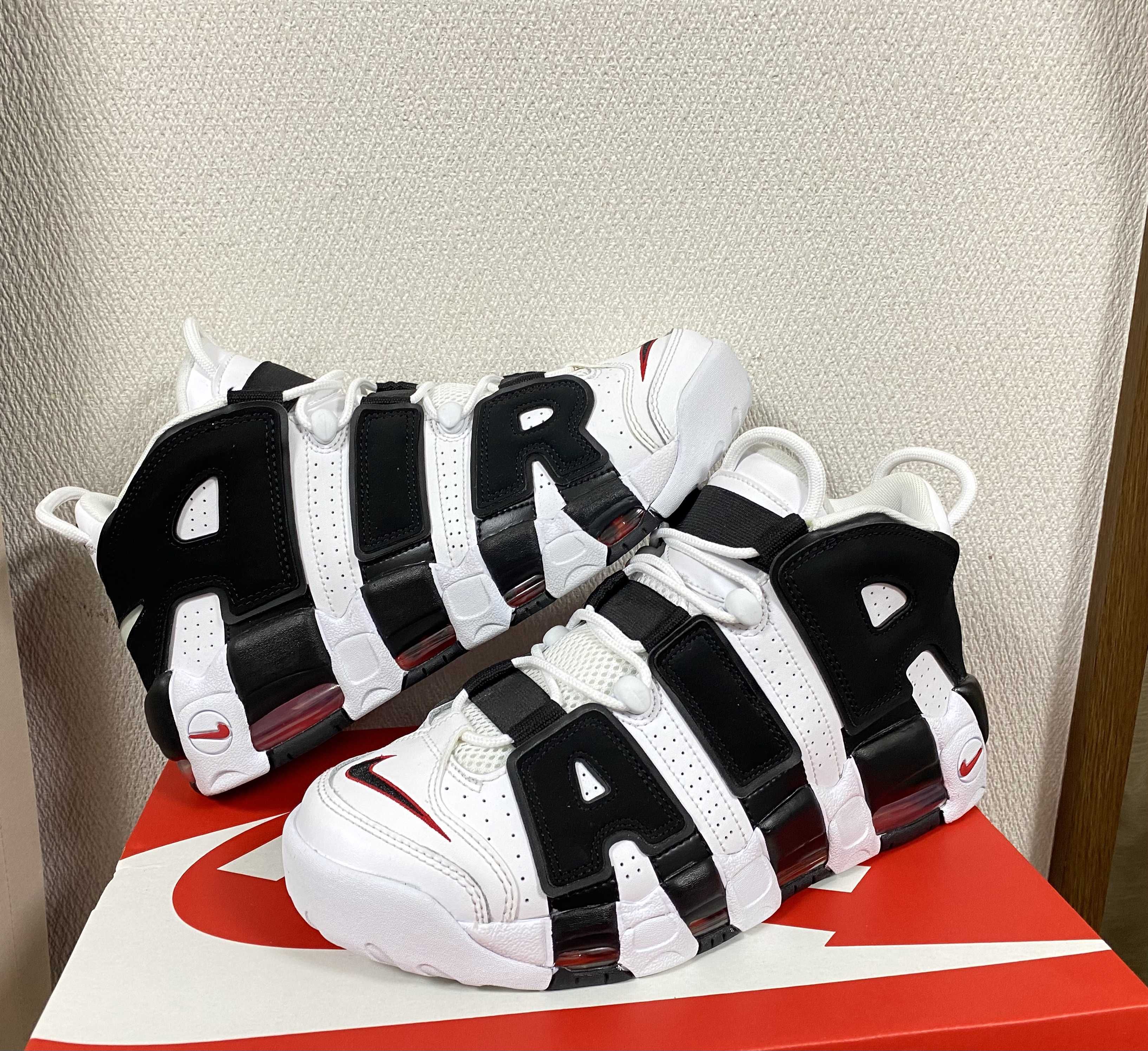NIKE AIR MORE UPTEMPO "WHITE/BLACK/UNIVERSITY RED"(2020)