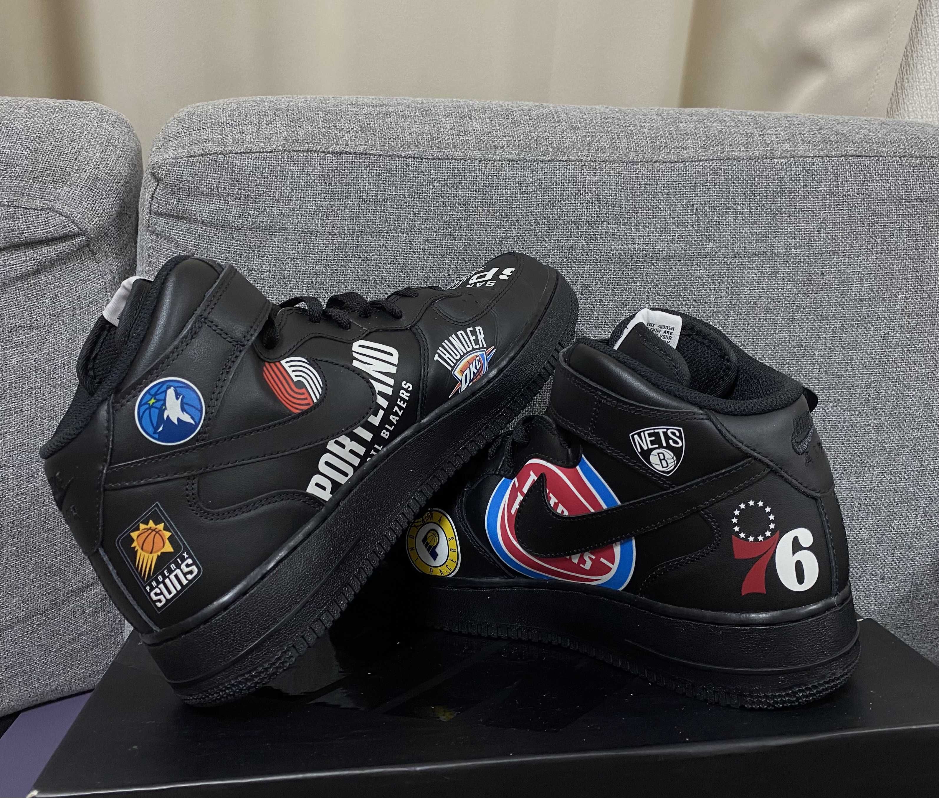 Supreme × NBA × Nike Air Force 1 Mid '07 "Black"