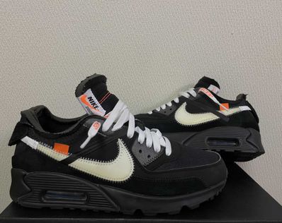 Off-White × Nike Air Max 90 "Black/Black-Cone-White"