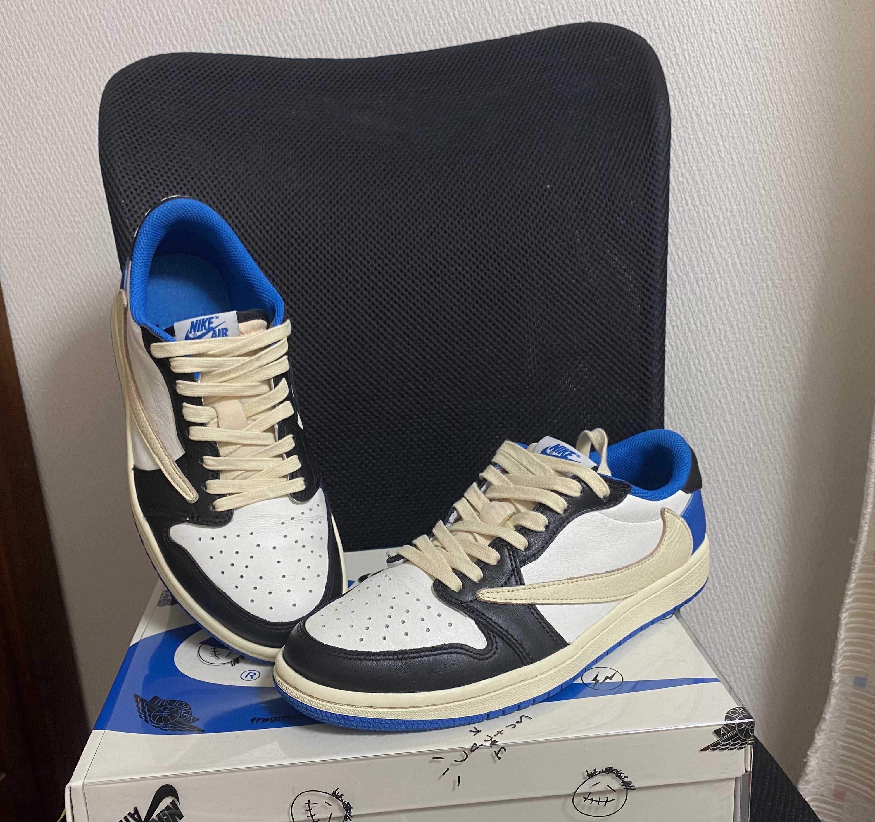 Travis Scott × fragment design × Nike Air Jordan 1 Low OG SP "Military Blue"