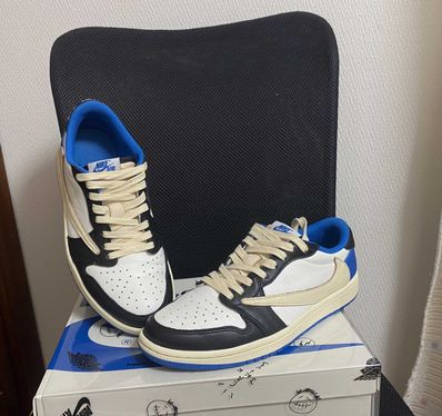 Travis Scott × fragment design × Nike Air Jordan 1 Low OG SP "Military Blue"