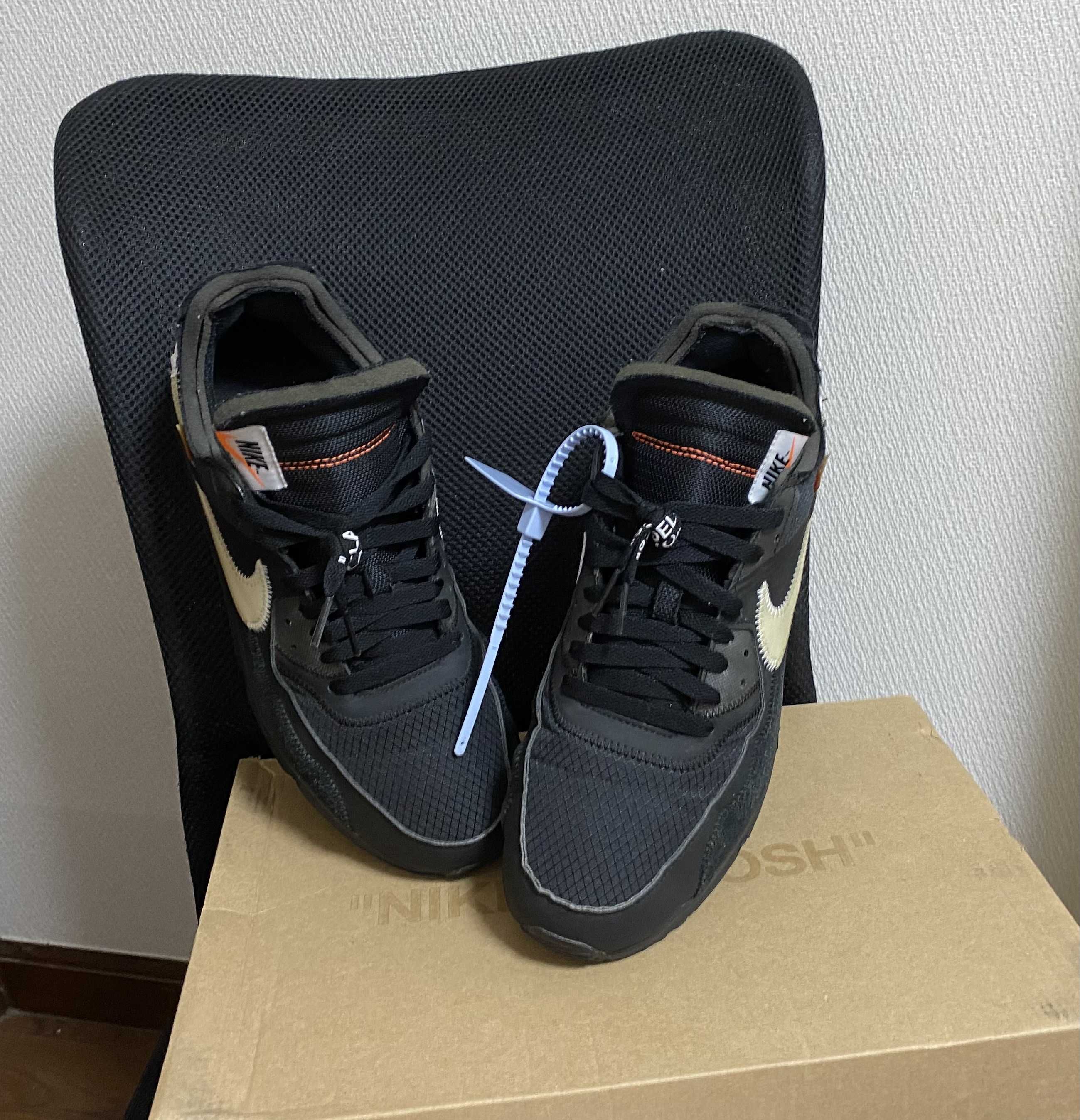 Off-White × Nike Air Max 90 "Black/Black-Cone-White"