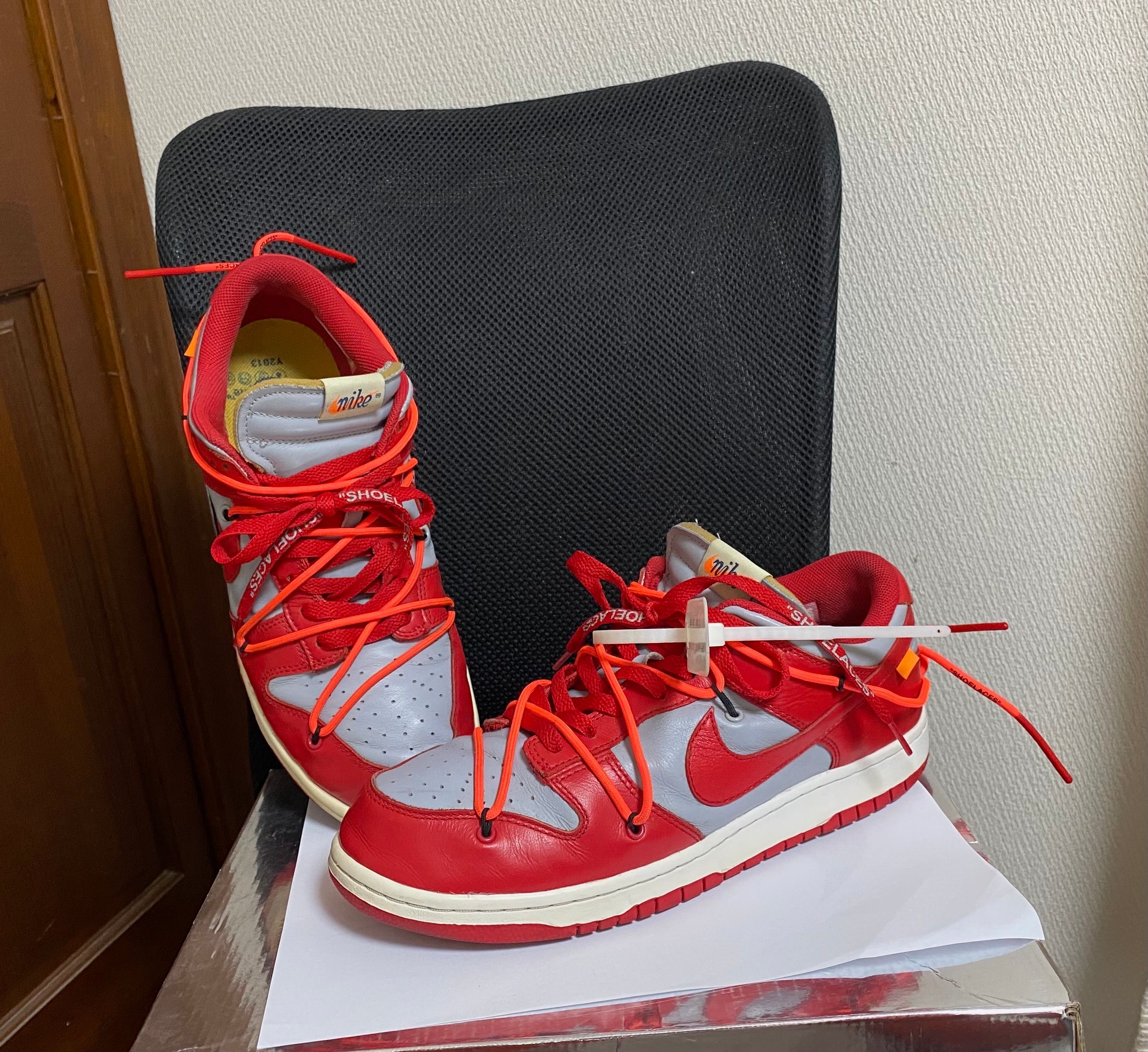 Off-White × Nike Dunk Low "University Red/Wolf Grey"