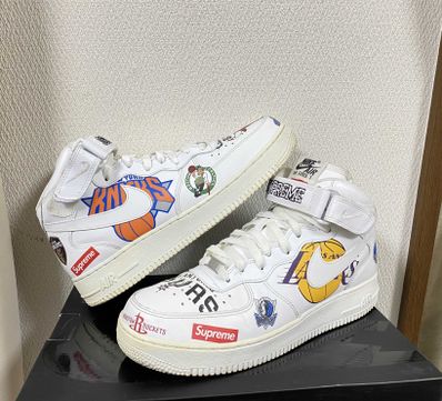 Supreme × NBA × Nike Air Force 1 Mid '07 "White"