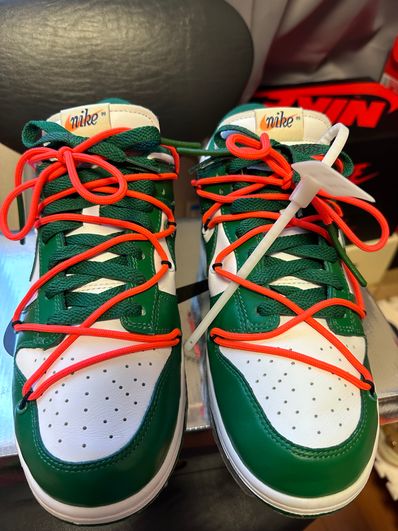 Off-White × Nike Dunk Low "White/Pine Green"
