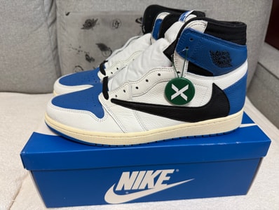 Travis Scott × fragment design × Nike Air Jordan 1 Retro High OG SP "Military Blue"