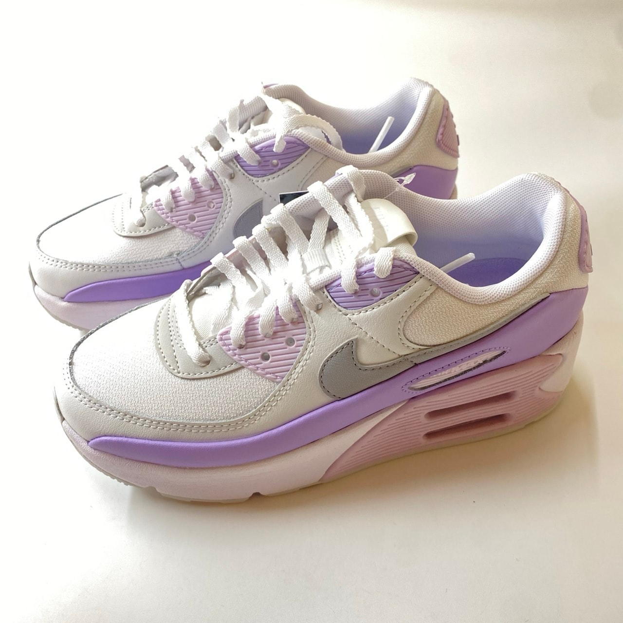 Nike Women's Air Max 90 LV8 "White/Hydrangeas/Summit White/Wolf Grey"