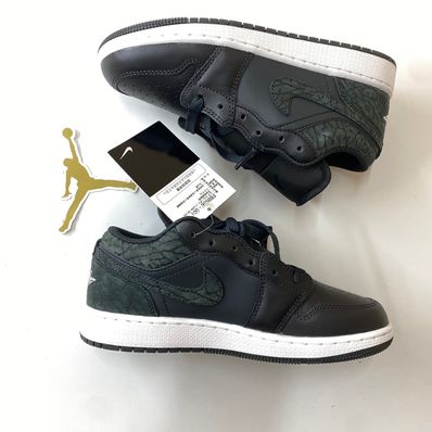 Nike GS Air Jordan 1 Low "Black Elephant/Safari"