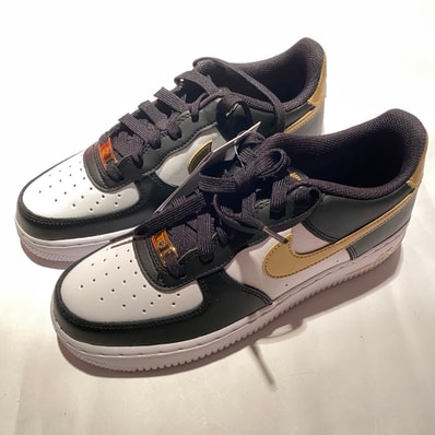 Nike GS Air Forse 1 "Black/White/Metallic Gold"