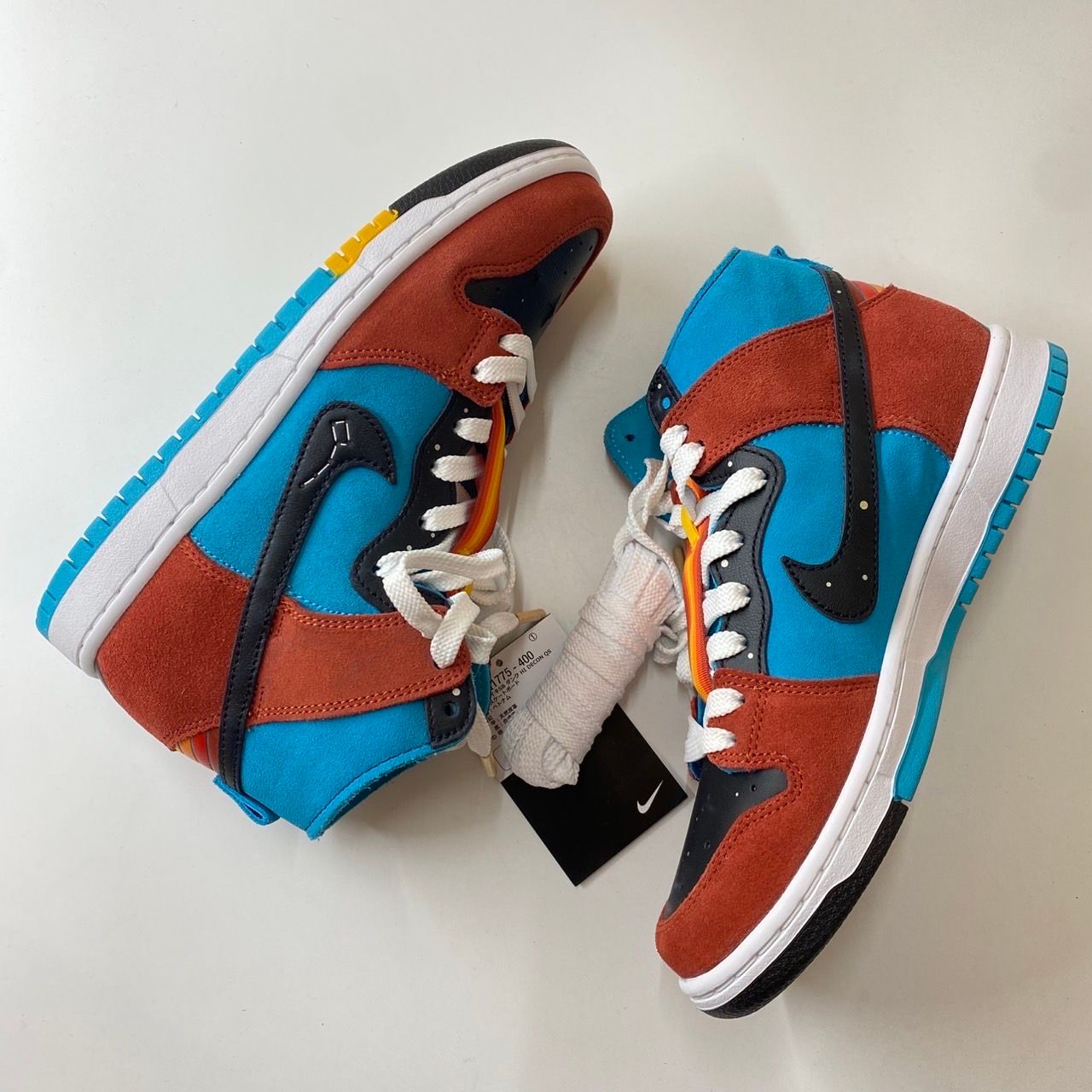 Di’orr Greenwood × Nike SB Dunk High Decon QS "Turquoise Blue and Firewood Orange"