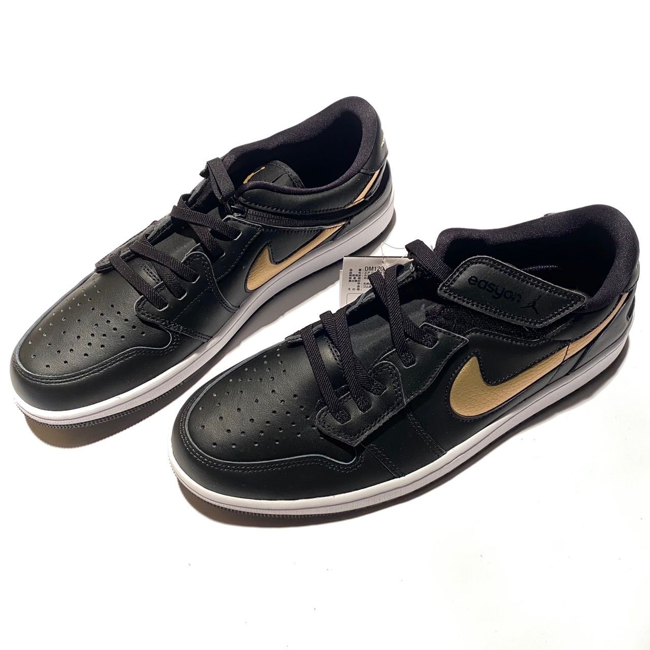 Nike Air Jordan 1 Low FlyEase "Black/White/Metallic Gold"