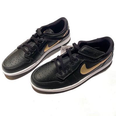 Nike Air Jordan 1 Low FlyEase "Black/White/Metallic Gold"