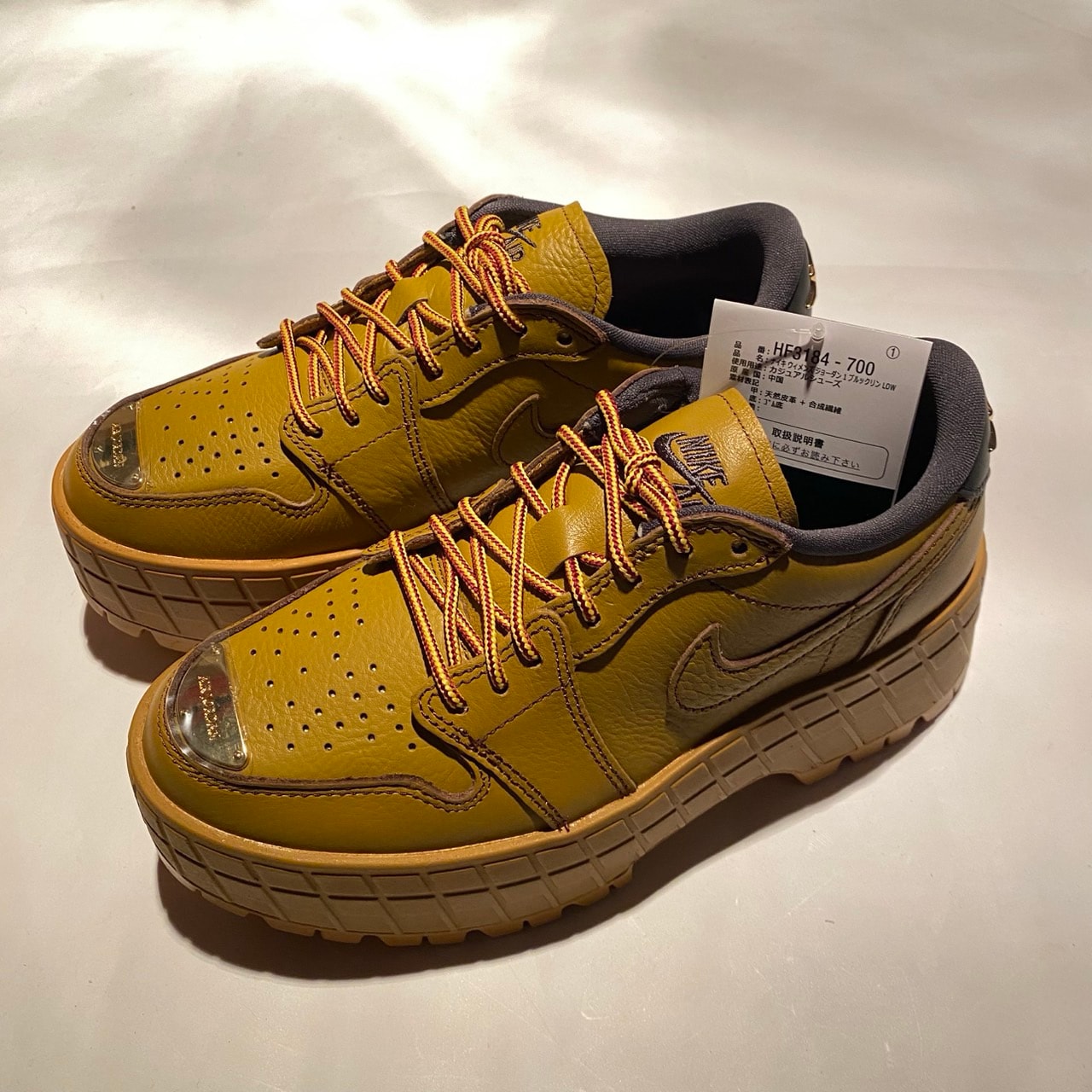 Nike Women's Air Jordan 1 Brooklyn Low "Wheat/Team Red/Metallic Gold"
