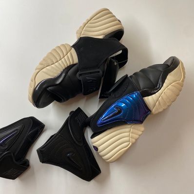 Nike Women's Air Adjust Force Sandal "Black and Sanddrift"