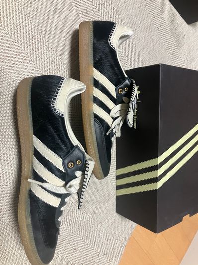 Wales Bonner × adidas Samba Pony Tonal Low "Core Black/Cream White"