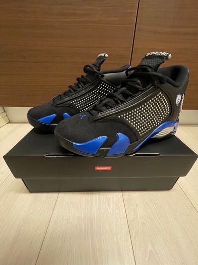 Supreme × Nike Air Jordan 14 Retro "Black/Varsity Royal/Chrome"