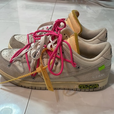 Off-White × Nike Dunk Low "Sail/Neutral Gray/Hyper Pink"