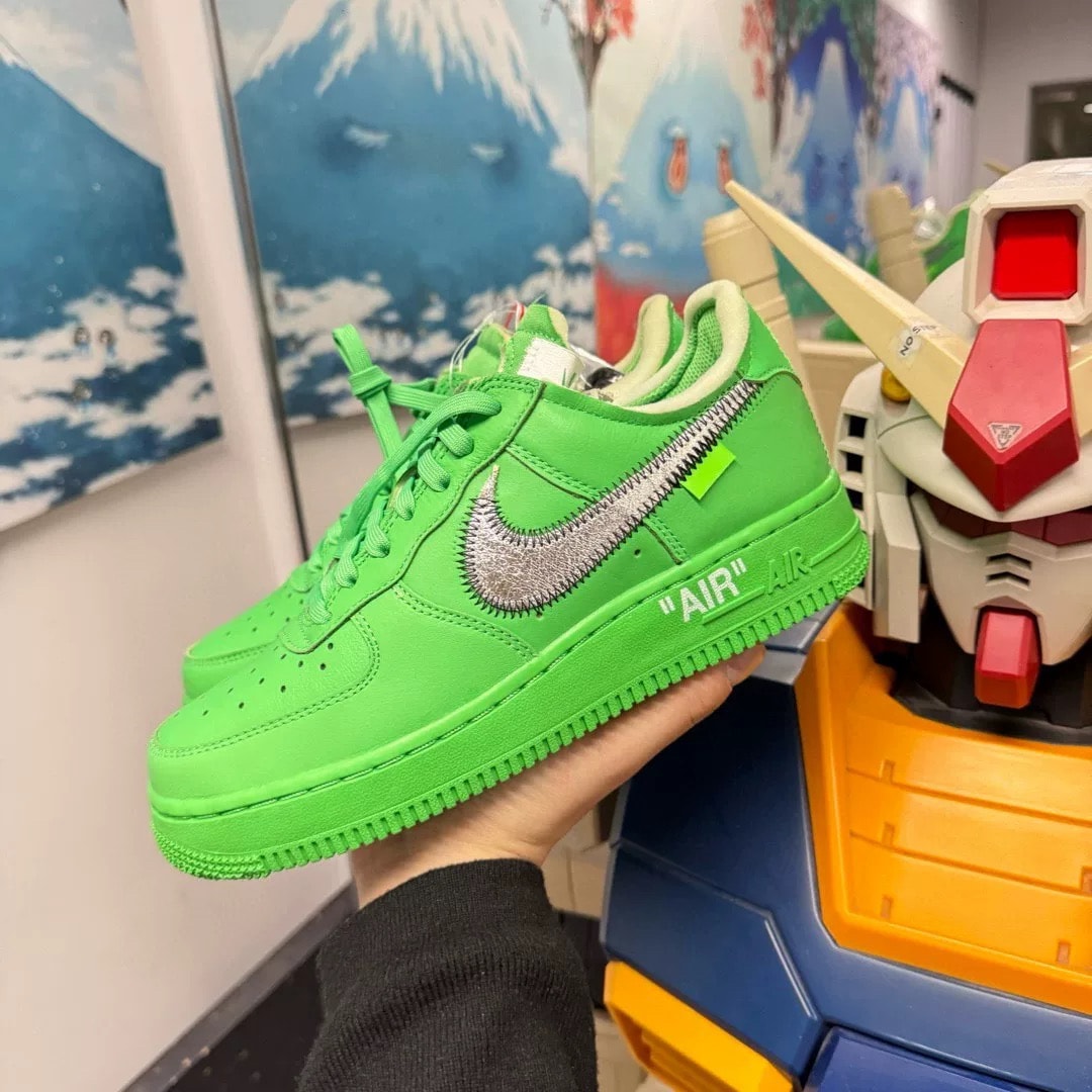 Off-White × Nike Air Force 1 Low "Brooklyn/Light Green Spark"