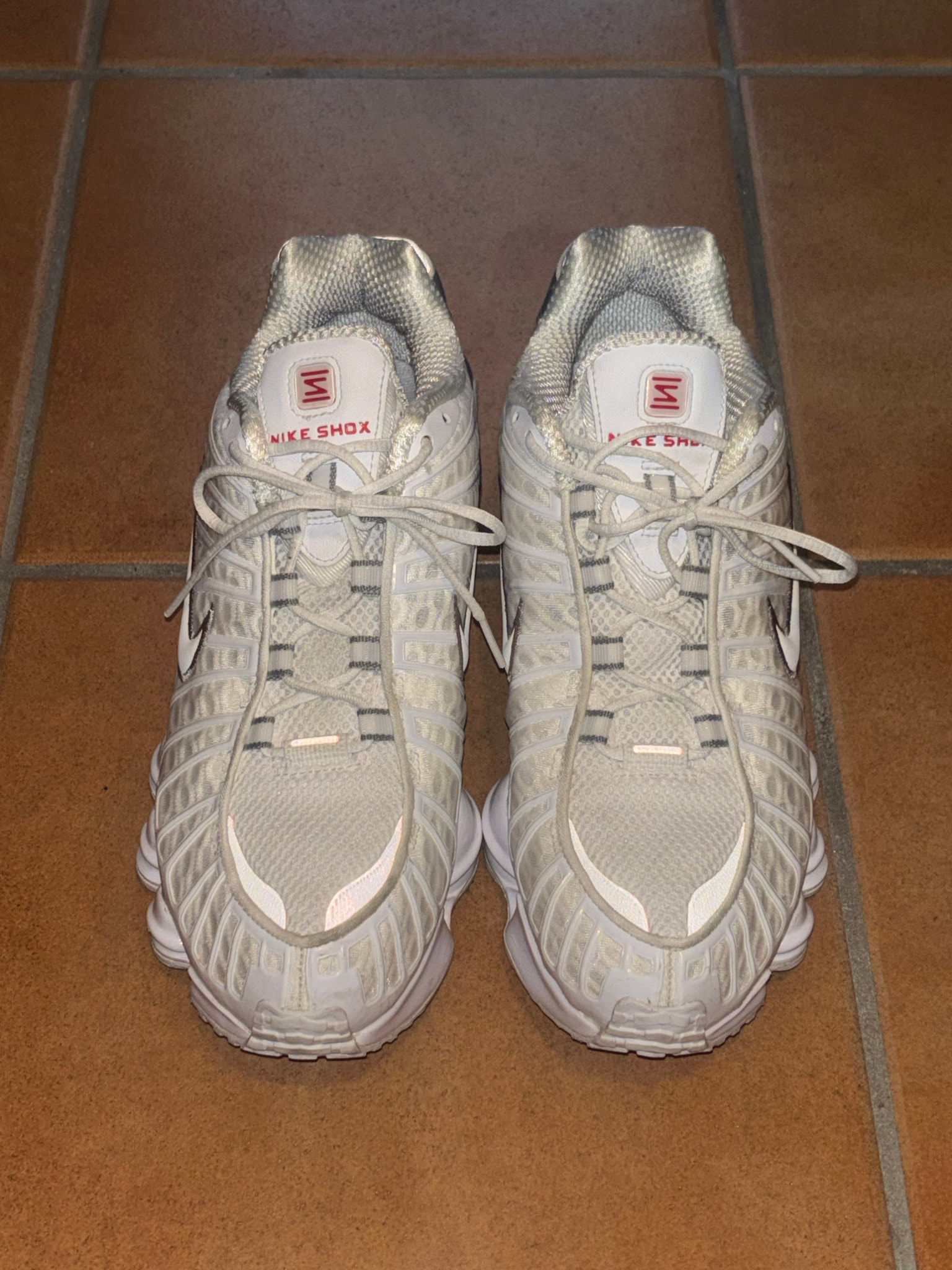 Nike Shox TL "White/Metallic Silver/Max Orange/White"